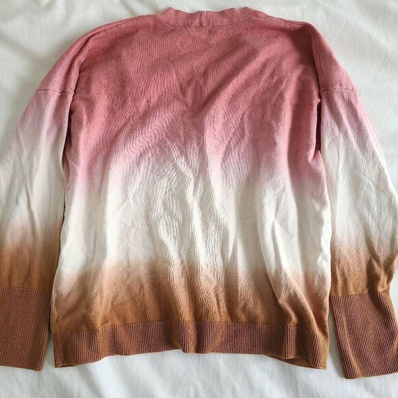 J. Jill Dip Dyed Sunset Ombré Button Up Cardigan Sweater Womens Medium Multicolo - Picture 6 of 6